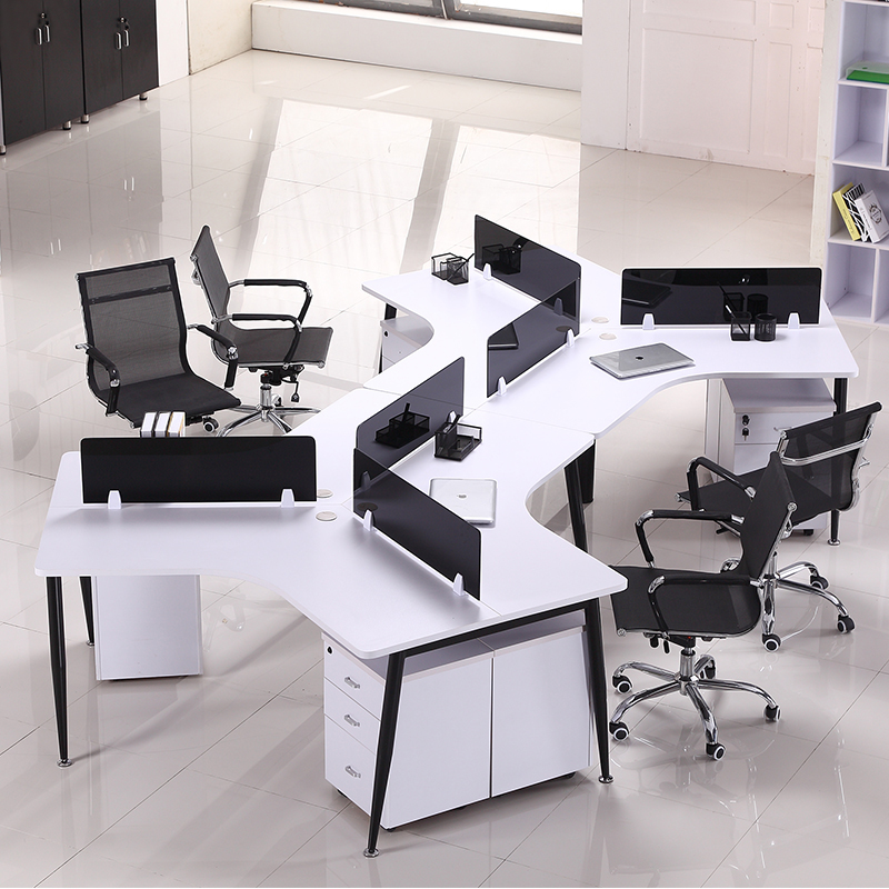 厦门办公家具 三人异形办公桌敞开式组合位屏风，打造高效协作空间